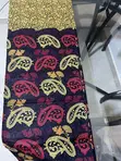Burgundy and Gold African Print Fabric - 6 Yards - 1