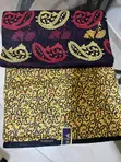 Burgundy and Gold African Print Fabric - 6 Yards - 2
