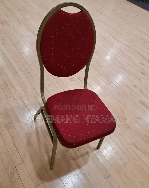 190 Used Banquet Chairs - Red Fabric - 1