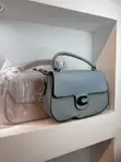 Omaya Classic Blue Genuine Leather Handbag - 1