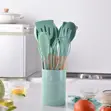 Silicone Ladle Set with Wooden Handles & Holder - 2