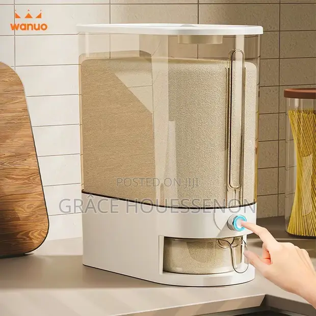 Transparent Rice Container with Dispenser - 1