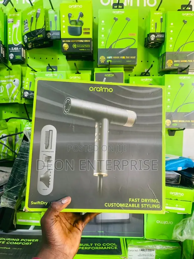 Oraimo SwiftDry 3-Speed Hair Dryer - Gold - 1