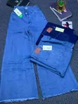 High-Waisted Wide Leg Denim Jeans - 1