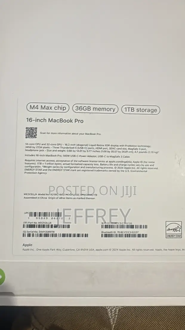 Apple MacBook Pro 2024 M4 Max 1TB SSD 32GB RAM - 1