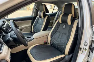 Beige & Black Leather Quilted Full Seat Covers - Universal Fit