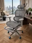 Grey Ergonomic Office Chair with Footrest - 3
