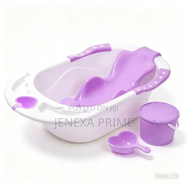 Baby Anti-Slip Plastic Bathtub for Toddlers - Purple - 1