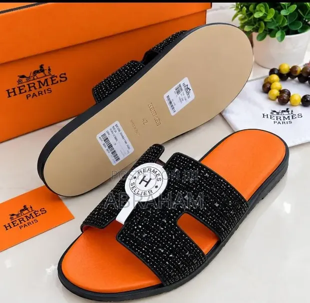 Hermes Stone Embedded Slippers - 1