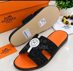 Hermes Stone Embedded Slippers