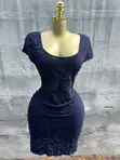 Navy Blue Bodycon Dress - 1