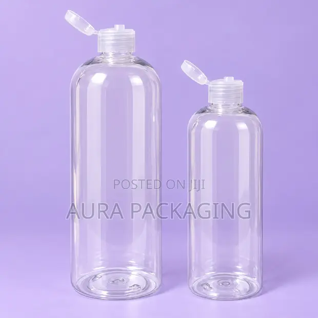 Clear Plastic Bottle with Flip Cap - 1