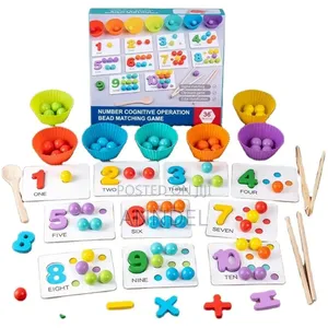 Kids Numbers Cognitive Operation Beads Matching Game