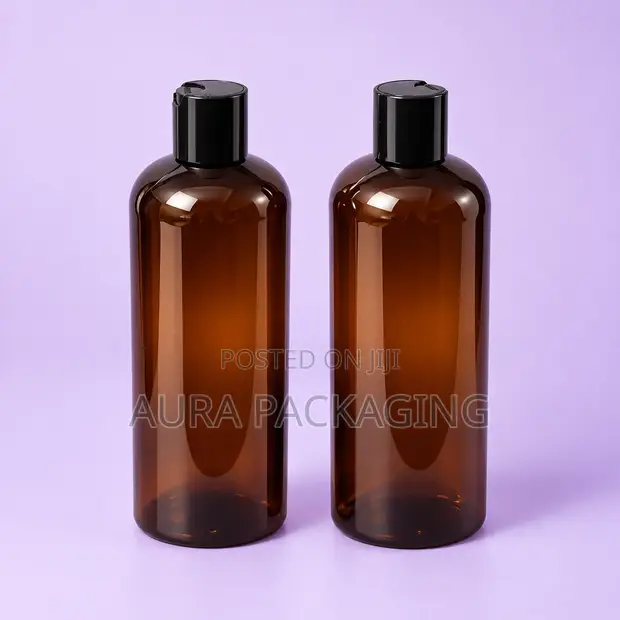 Amber Lotion or Shower Gel Bottle with Side Press Cap - 1
