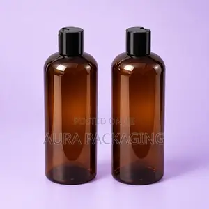 Amber Lotion or Shower Gel Bottle with Side Press Cap