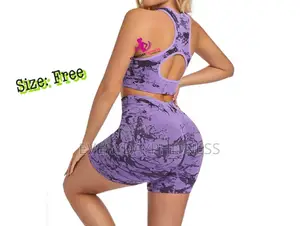Ladies Yoga Set: Camouflage Biker Shorts & Sports Bra