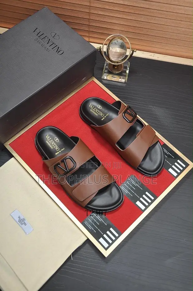 Brown Garavani Valentino Slippers - 1