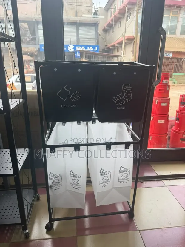 4-in-1 Laundry Sorter Hamper with Wheels - 1