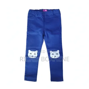 Girl's Blue Cotton Trousers (3T-4T)
