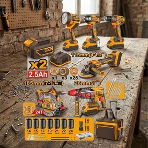 INGCO 6-in-1 Cordless Tools Combo Kit with 2x 42V Batteries