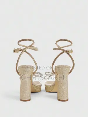 Ladies Golden Glitter Heels