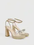 Ladies Golden Glitter Heels - 2