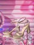 Ladies Golden Glitter Heels - 3