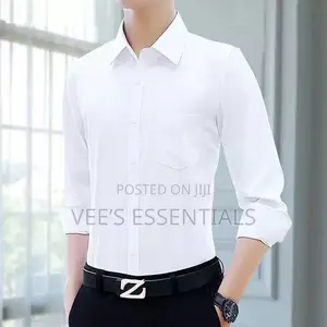Men's Quality Cotton Shirt - White, Size 39