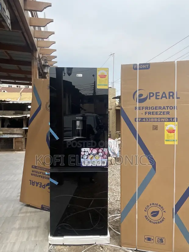Brand New Pearl PF-433BBGWD-1A 2-Door Bottom Mount Fridge - 1