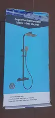 Wickes Contemporary Matte Black Shower Rail Kit - 2