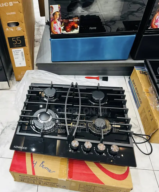 Kenwood 60cm 4 Gas Hob (Black Glass) - 1