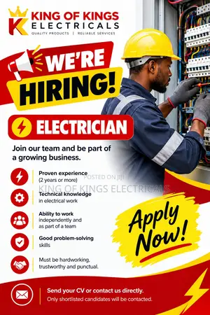 Experienced Electrician Needed Urgently - Adenta