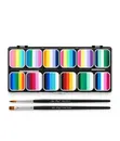 12 Colour Split Cake Face & Body Paint with Brush - 2