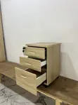3-Drawer Mobile File Cabinet - Light Oak - 1
