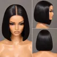Luxury Jet-Black Human Hair Blunt Bob Wig | 5x5 Lace Unit - 2