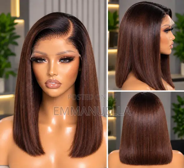 Luxury Reddish-Auburn Straight Human Hair Wig | Sleek Classy - 1