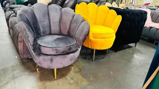 Luxury Velvet Shell Accent Chair - 1
