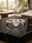 Radiant Love 1.0 Carat Moissanite Diamond Adjustable Silver Ring - 2