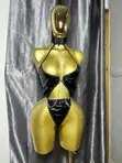 Black Leather Sexy Lingerie Set - Women's - 1