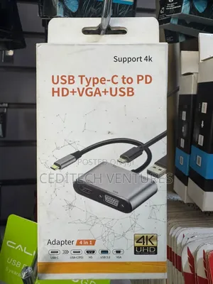 Type-C 4-in-1 Adapter (HDMI, VGA, USB-C, USB)
