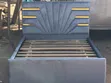 Double Bed Frame - Gray with Gold Design - 2