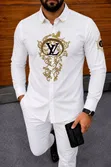 A&D Men's White Cotton Dress Shirts - 1
