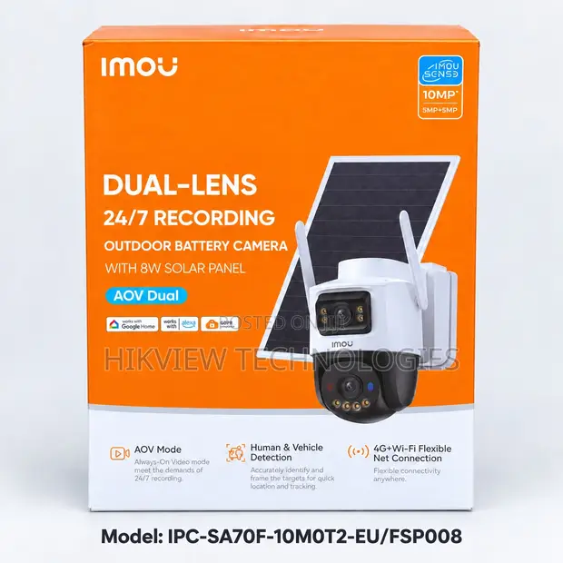 Imou IPC-SA70F-10M0T2-EU/FSP008 AOV Dual 4G 10MP Outdoor Solar Camera - 1