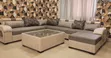 Modern Beige L-Shaped Sectional Sofa with Coffee Table - 2