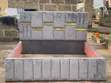 Queen Size Bed Frame - Gray with Gold Design - 2