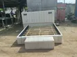 Queen Size Bed Frame - Cream with Gold Design - 1