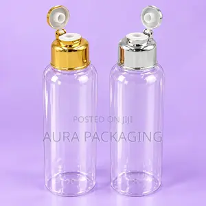 Clear PET Plastic Bottles with Flip Caps