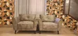Beige 3+1+1 Sofa Set with Wingback Chairs - 4