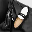 Original White and Black Leather Moccasin Loafers - 2