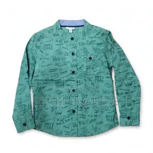 Boys Shirt 2/3 Years - Green Cotton Long Sleeve